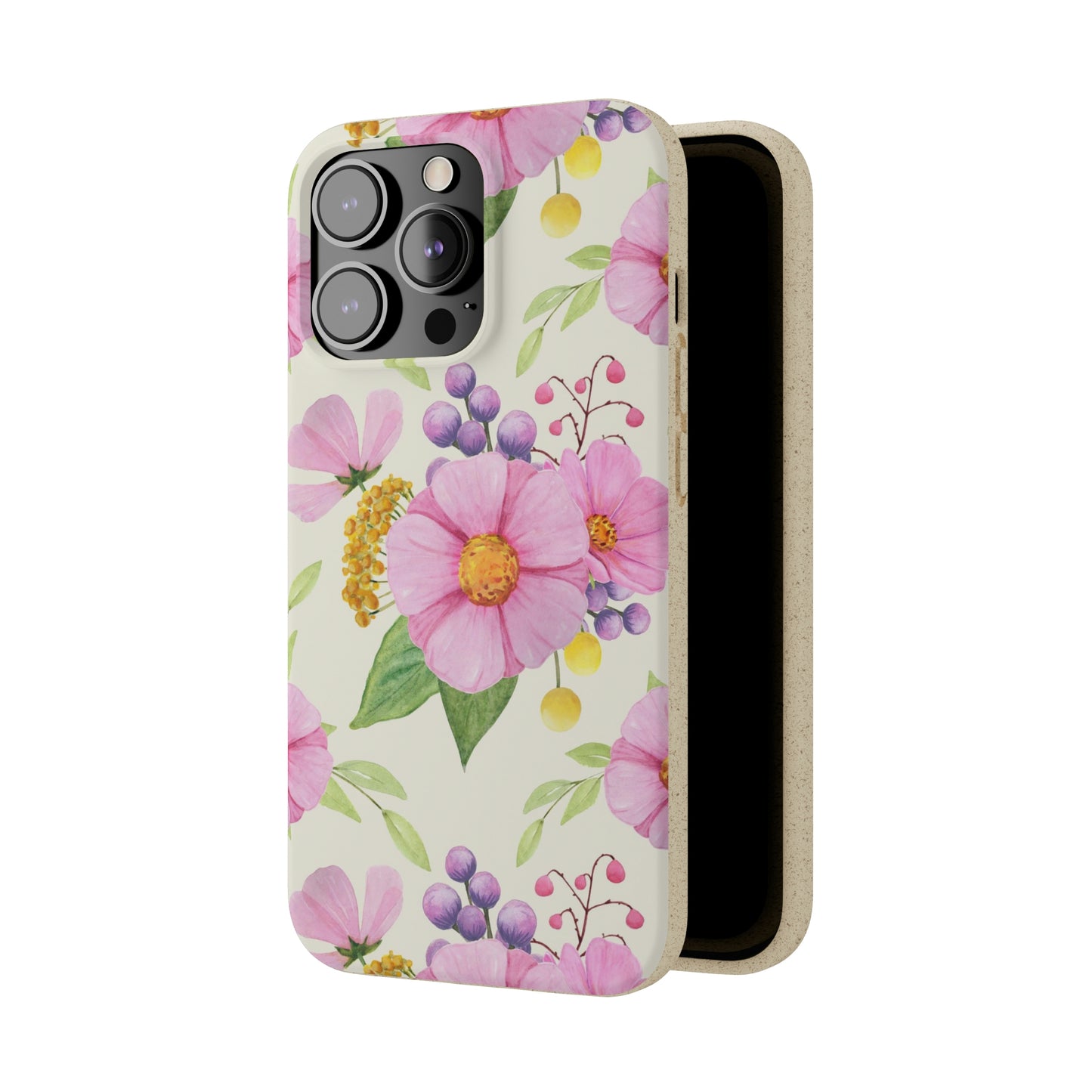 Floral Flower Tough Phone Case, Cute Cool Trendy Biodegradable Phone Case