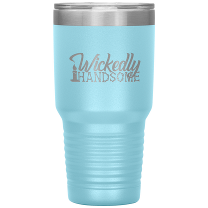Halloween Tumbler Wickedly Handsome Funny Tumbler 30 oz Insulated Tumbler Mug Cup Gift