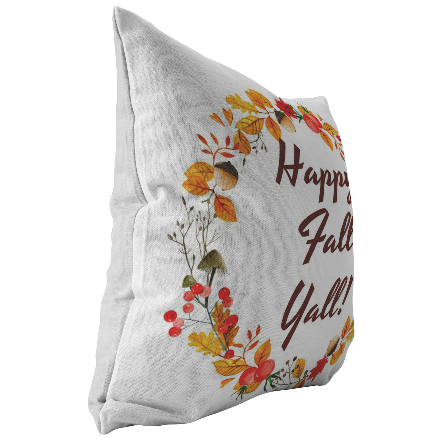 Fall Throw Pillow Cover Home Decor Couch Accent Decorative Pillow Happy Fall Yall!