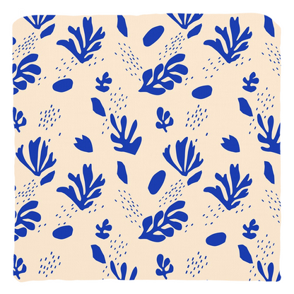 Floral Throw Pillows Matisse Art Throw Pillow Cover Cushion Blue and Creme