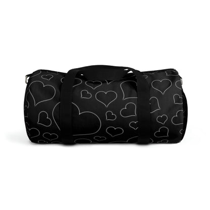 Black Hearts Duffle Bag, Goth Duffle Bag, Weekender Duffle Bag, Carry on