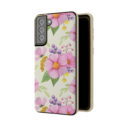 Floral Flower Tough Phone Case, Cute Cool Trendy Biodegradable Phone Case
