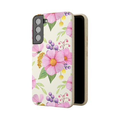Floral Flower Tough Phone Case, Cute Cool Trendy Biodegradable Phone Case