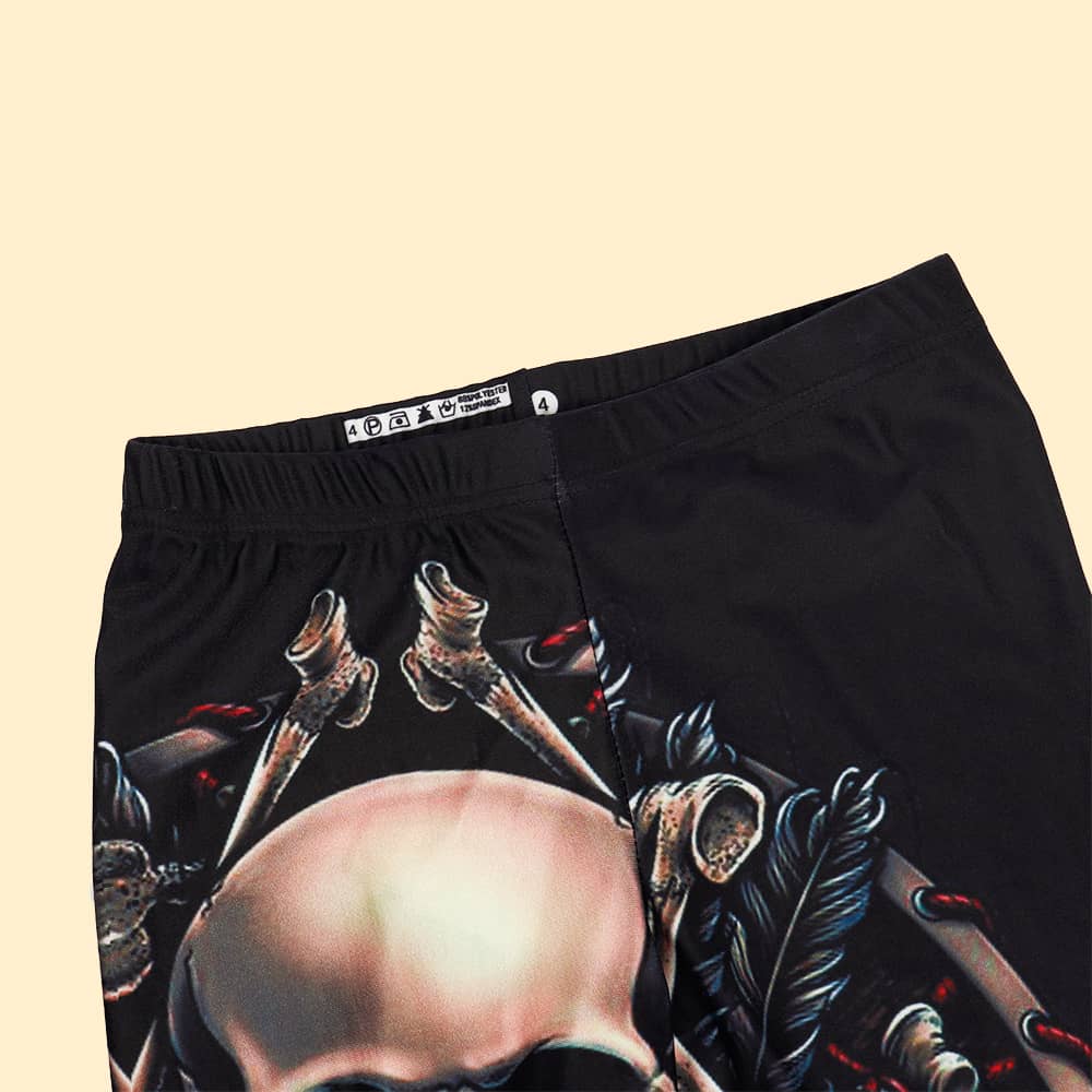 Women's Halloween High-Waisted Skeleton Head Leggings