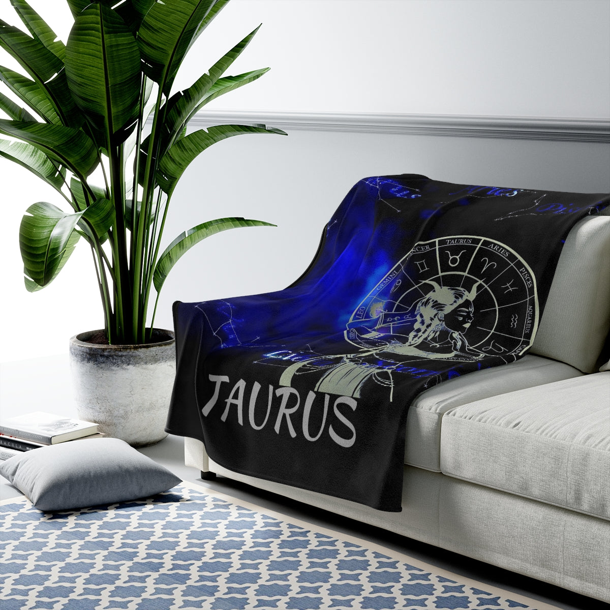 Taurus Throw Blanket Zodiac Sign Gift Celestial Soft Fleece Cozy Warm Blanket