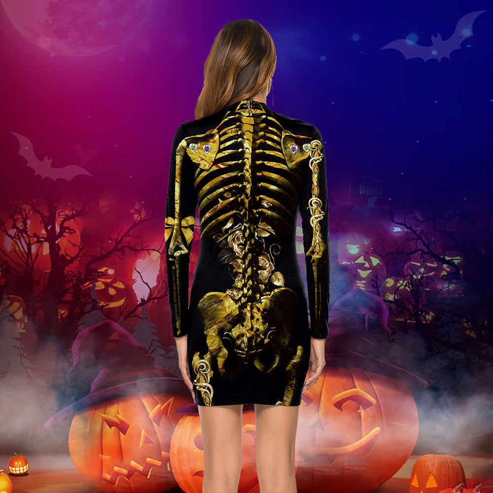 Women's Skeleton Dress Cosplay Hot Sexy Halloween Costume
