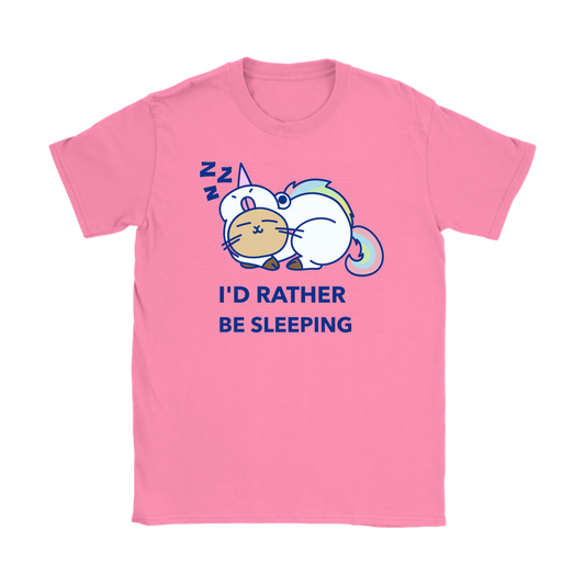 I'd Rather Be Sleeping Womens Funny Tshirt Cute Cat Shirt For Her Custom Graphic Shirt