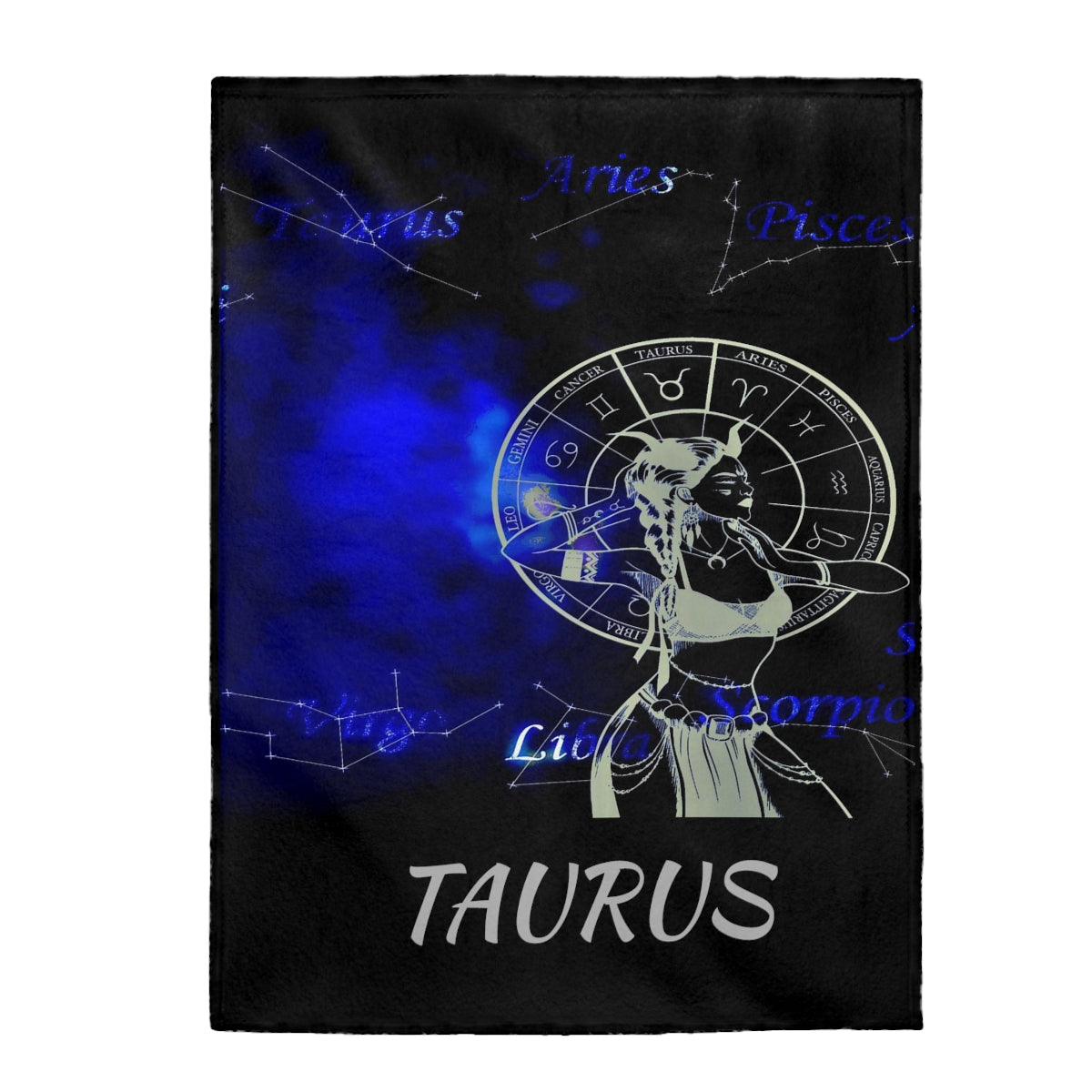 Taurus Throw Blanket Zodiac Sign Gift Celestial Soft Fleece Cozy Warm Blanket
