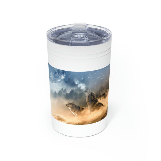 Wolf Howling Sublimation Vacuum Insulated Tumbler, 11oz Tumbler Cup