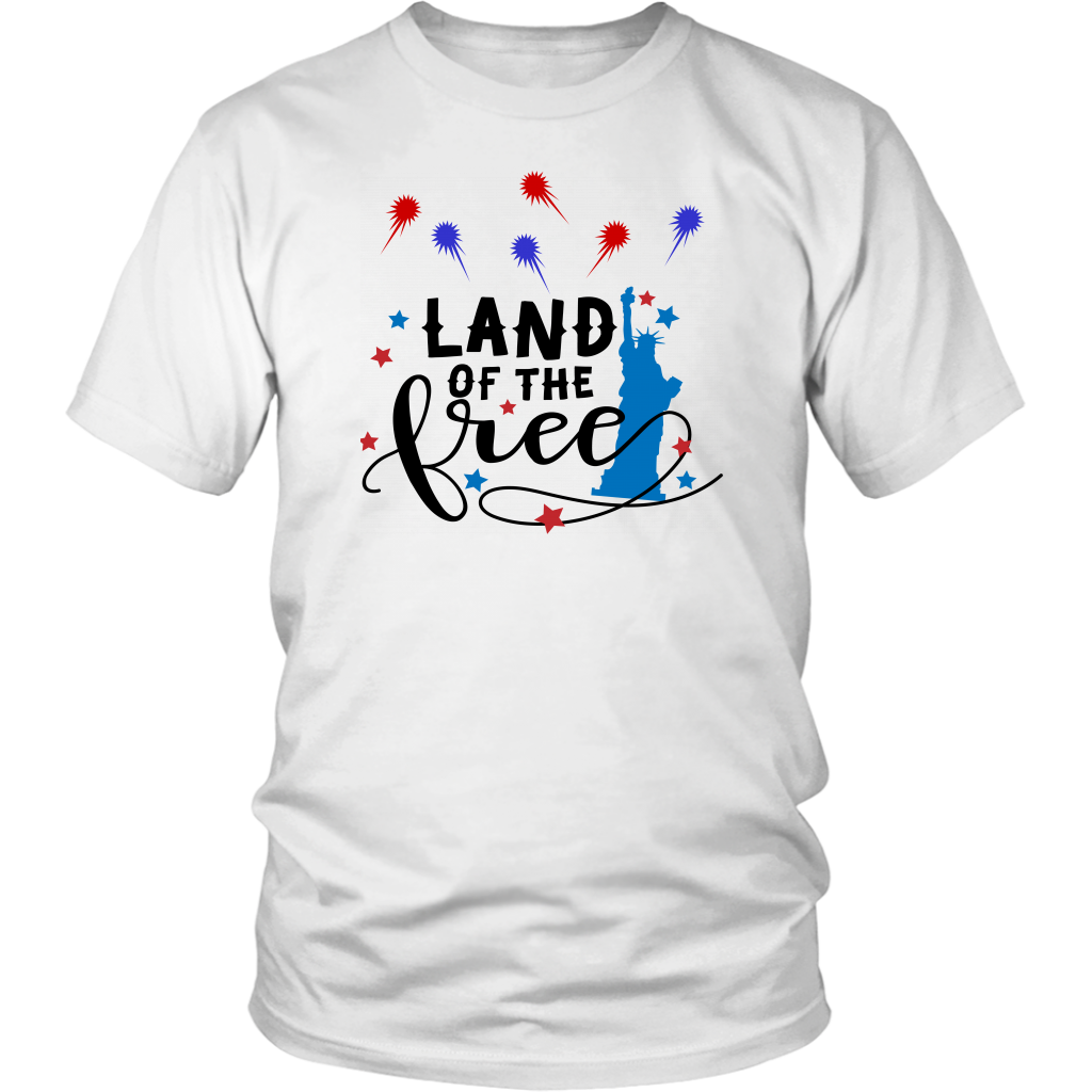 Land of the Free T-shirt 4th of July gift for Men and Women