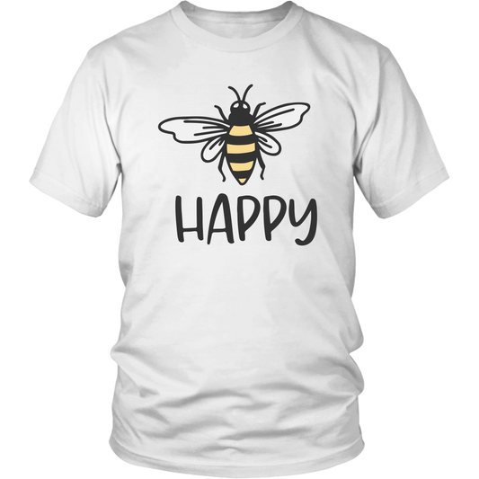 Be Happy Graphic Tee Shirt For Men Women Motivational Nature Funny Shirt  Bee Lovers
