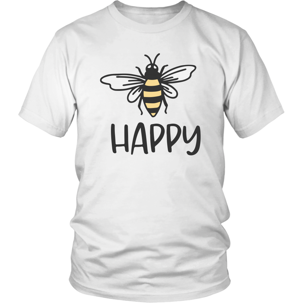 Be Happy Graphic Tee Shirt For Men Women Motivational Nature Funny Shirt  Bee Lovers