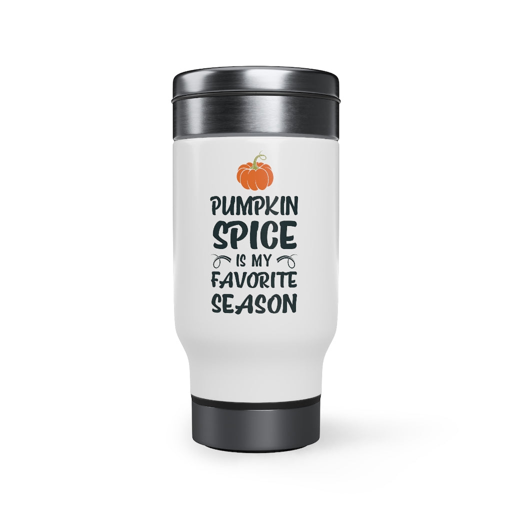 Pumpkin Spice Travel Mug With Handle, Fall Tumbler Cup,  Sublimation Stainless Steel Insulated Mug  14oz
