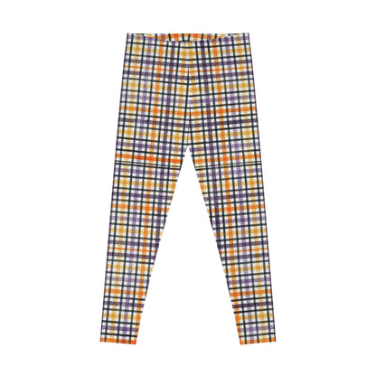 Ladies Trendy Plaid Check Stretchy Leggings Yoga Gym Streetwear