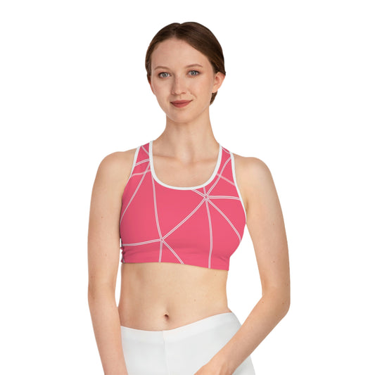 Women's Pink Sports Bra, Activewear Workout Gear Plus Size Fitness Apparel