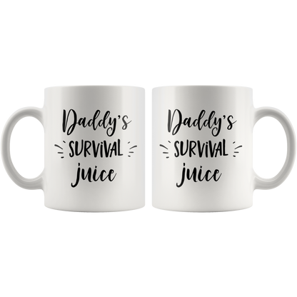 Fathers day gift Coffee mug funny gift for Dad Daddy Men Custom  Daddy's survival juice