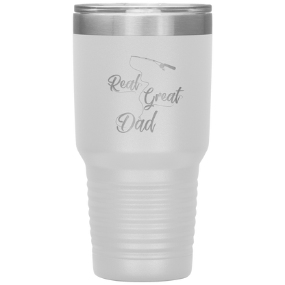 Fishing Tumbler Cup for Dad, Real Great Dad Tumbler Gift for Papa Dad Daddy Grandpa Father's Day Gift