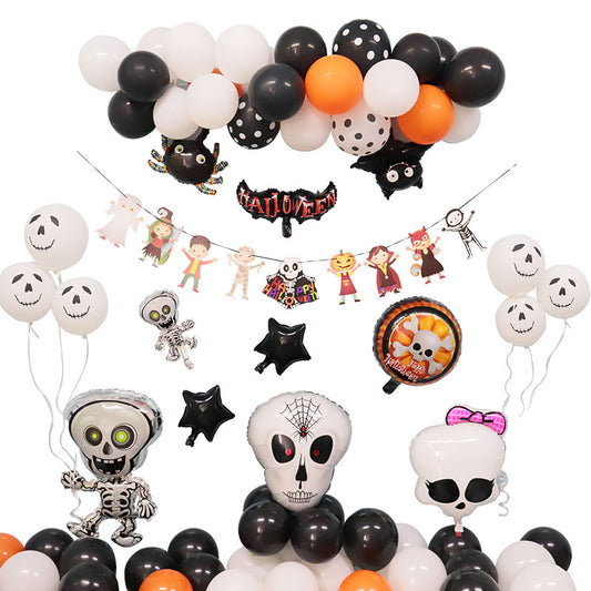 Halloween Party Decorations Spiders Ghost Skeleton Spooky Balloons Set