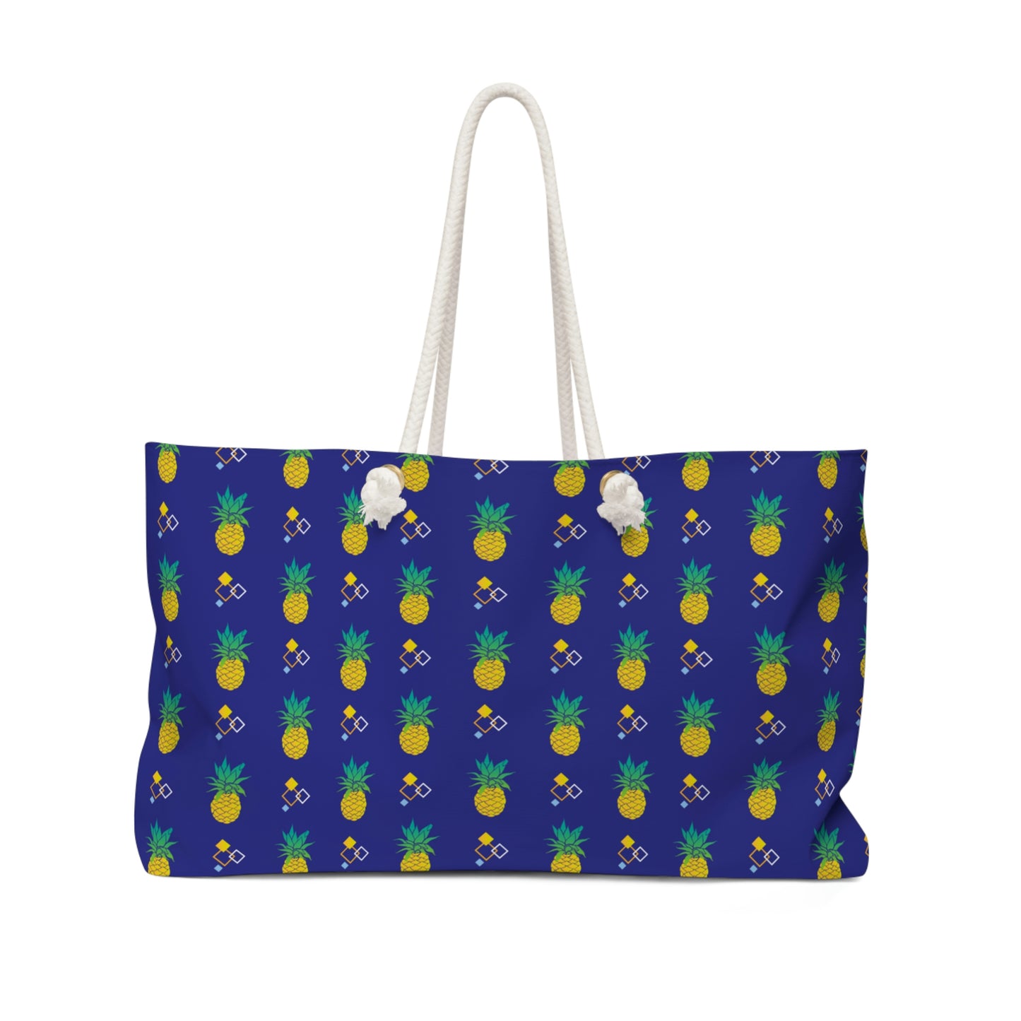 Weekender Bag Women, Beach Shoulder Bag, Blue Pineapple, Overnight Carry On Travel Bag,