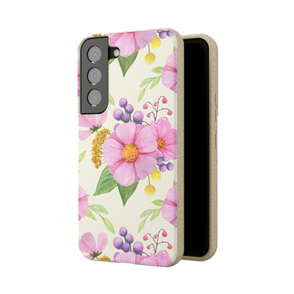 Floral Flower Tough Phone Case, Cute Cool Trendy Biodegradable Phone Case