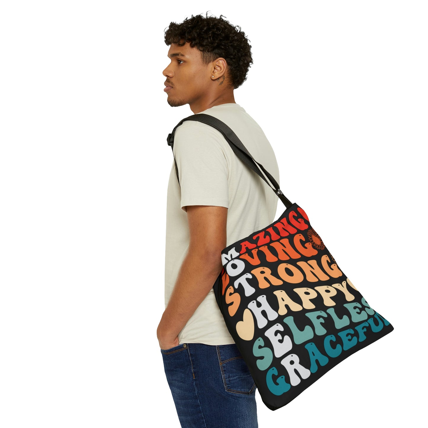 Mother's Definition Tote Bag, Mother's Day Gift, Adjustable Zippered Tote Bag With Pockets, Weekend Overnight Canvas Bag