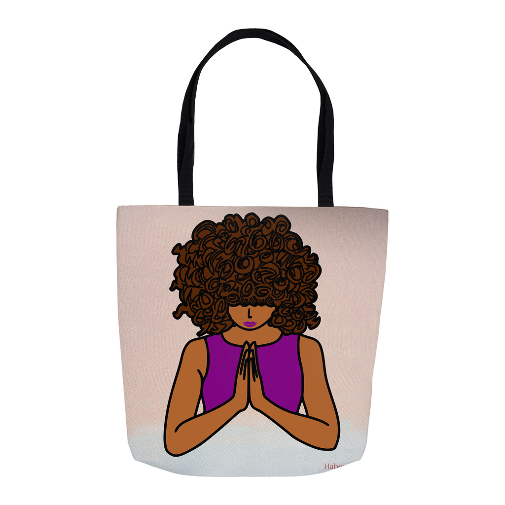 Tote Bags For Black Women  Praying Woman  Christian Gift Canvas Tote Bag
