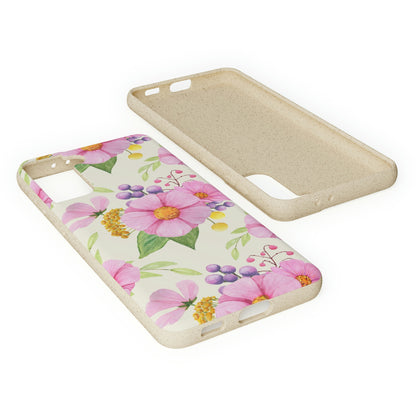Floral Flower Tough Phone Case, Cute Cool Trendy Biodegradable Phone Case