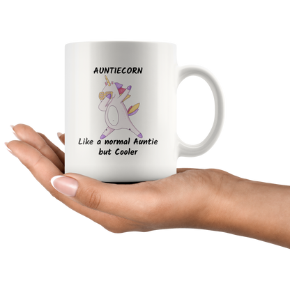 Auntiecorn Coffee mug Unicorn gift for Women Unicorn lover Ceramic funny Custom mug