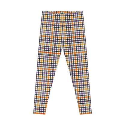 Ladies Trendy Plaid Check Stretchy Leggings Yoga Gym Streetwear