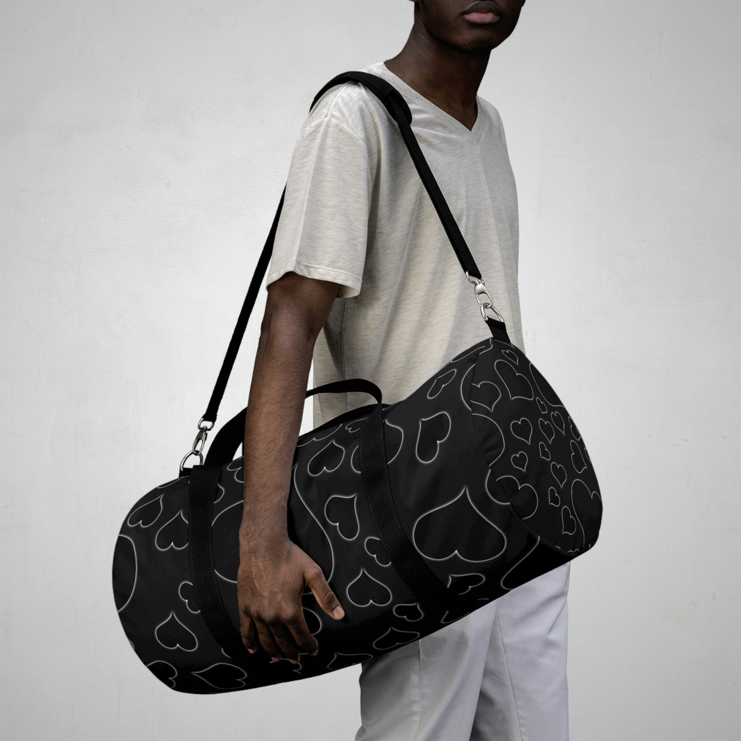 Black Hearts Duffle Bag, Goth Duffle Bag, Weekender Duffle Bag, Carry on