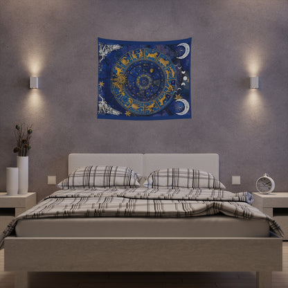 Celestial Wall Art, Moon  Zodiac Tapestry Aesthetic, Boho Cute Tapestry, Wall Hanging