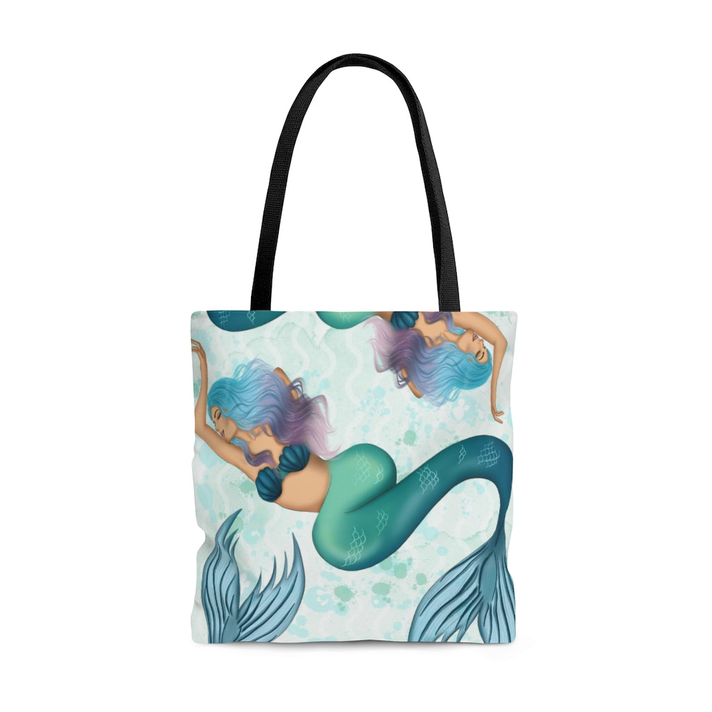 Mermaid Tote Bag For Women, Weekender Beach Bag, Overnight bag, Cute Canvas Tote Bag, Mermaid Gift