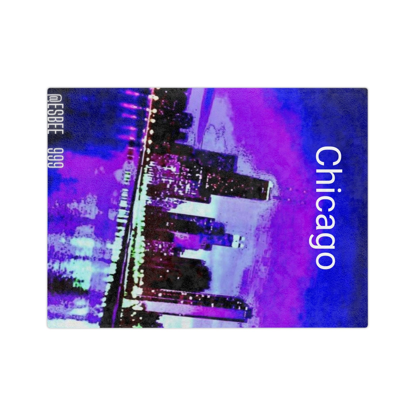 Chicago Skyline Throw Blanket Soft Fleece Cozy Warm Plush Velveteen Minky Blanket