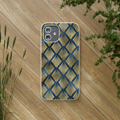 Blue and Gold Eco-Friendly Biodegradable Phone Case: Protect Your Device & the Planet"