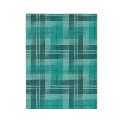 Green Plaid Throw Blanket, Check Fleece Blanket, Minky Blanket Adult, Velveteen, Cute Plush Blanket