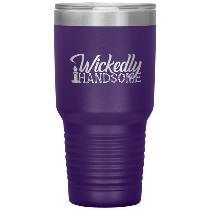 Halloween Tumbler Wickedly Handsome Funny Tumbler 30 oz Insulated Tumbler Mug Cup Gift