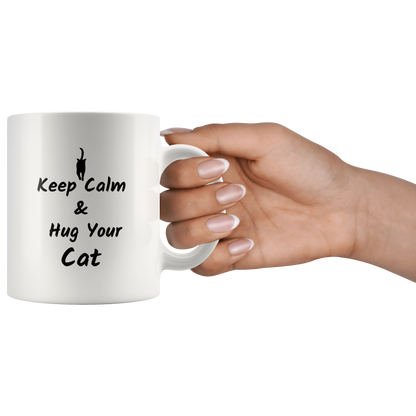 Cat Coffee Mug Cat Lover Gift  Cat Mom Cat Dad Hug your Cat Custom Mug  Birthday gift