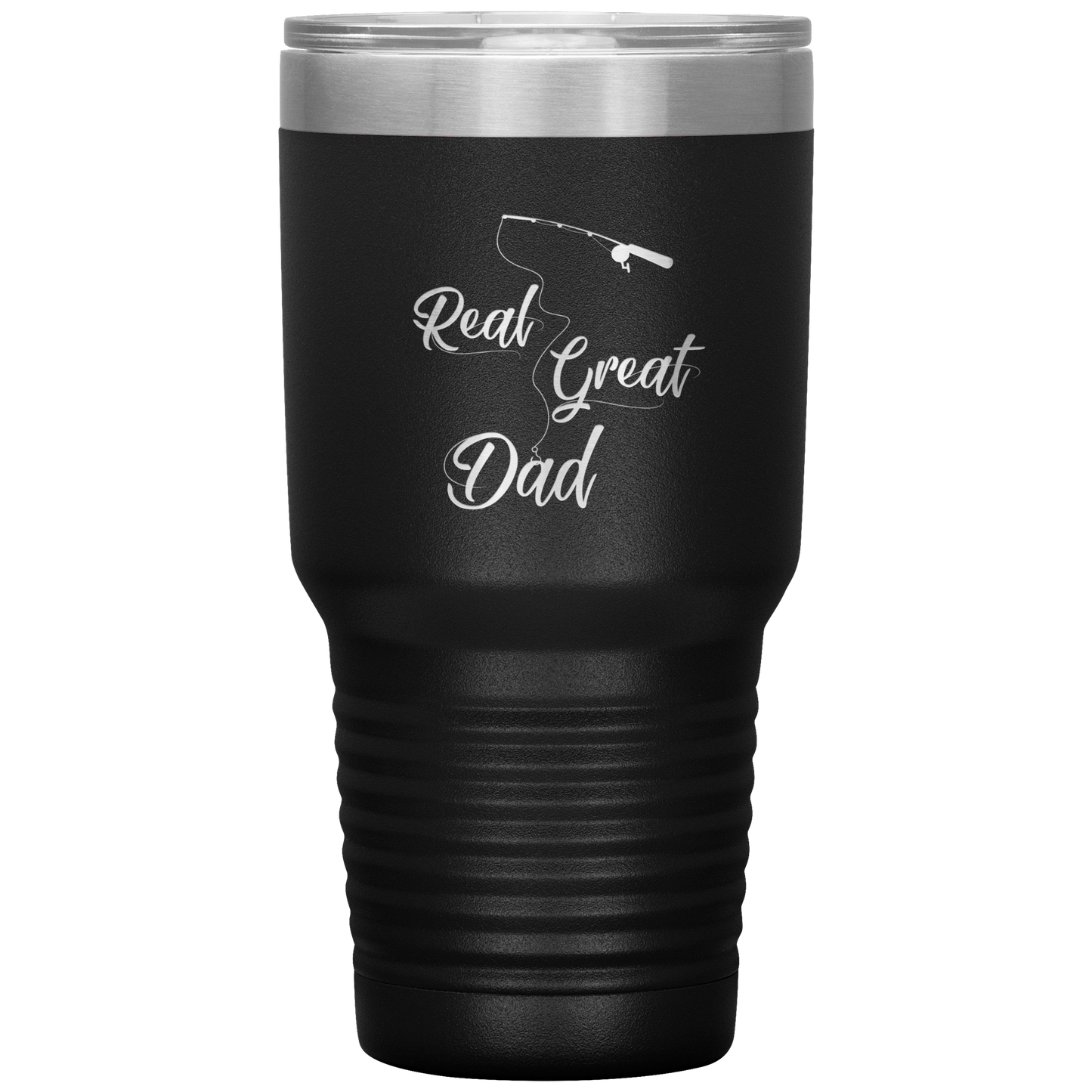Fishing Tumbler Cup for Dad, Real Great Dad Tumbler Gift for Papa Dad Daddy Grandpa Father's Day Gift