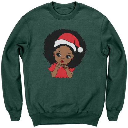 African American Girl Christmas Sweatshirt Cute Trendy