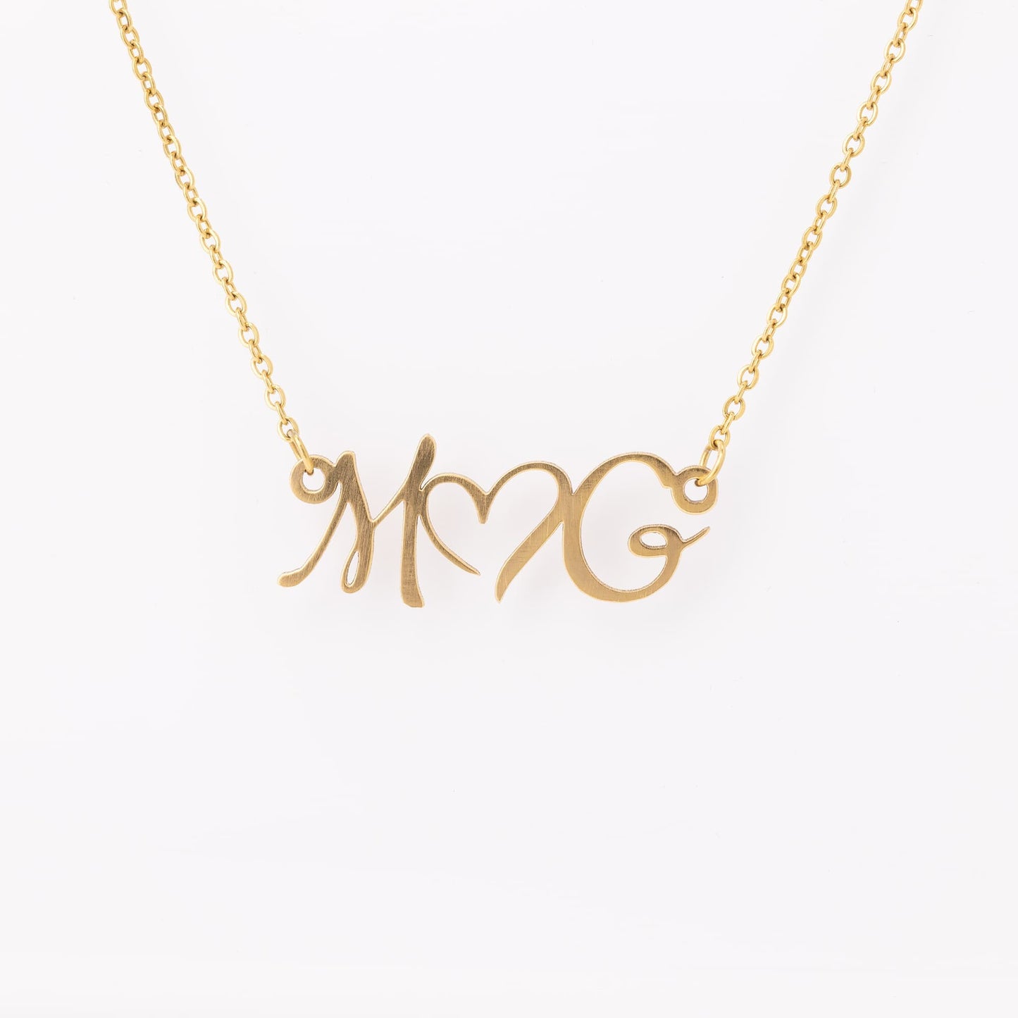 Double Initial Heart Necklace Gift for Wife, Mom, Sister Cute
