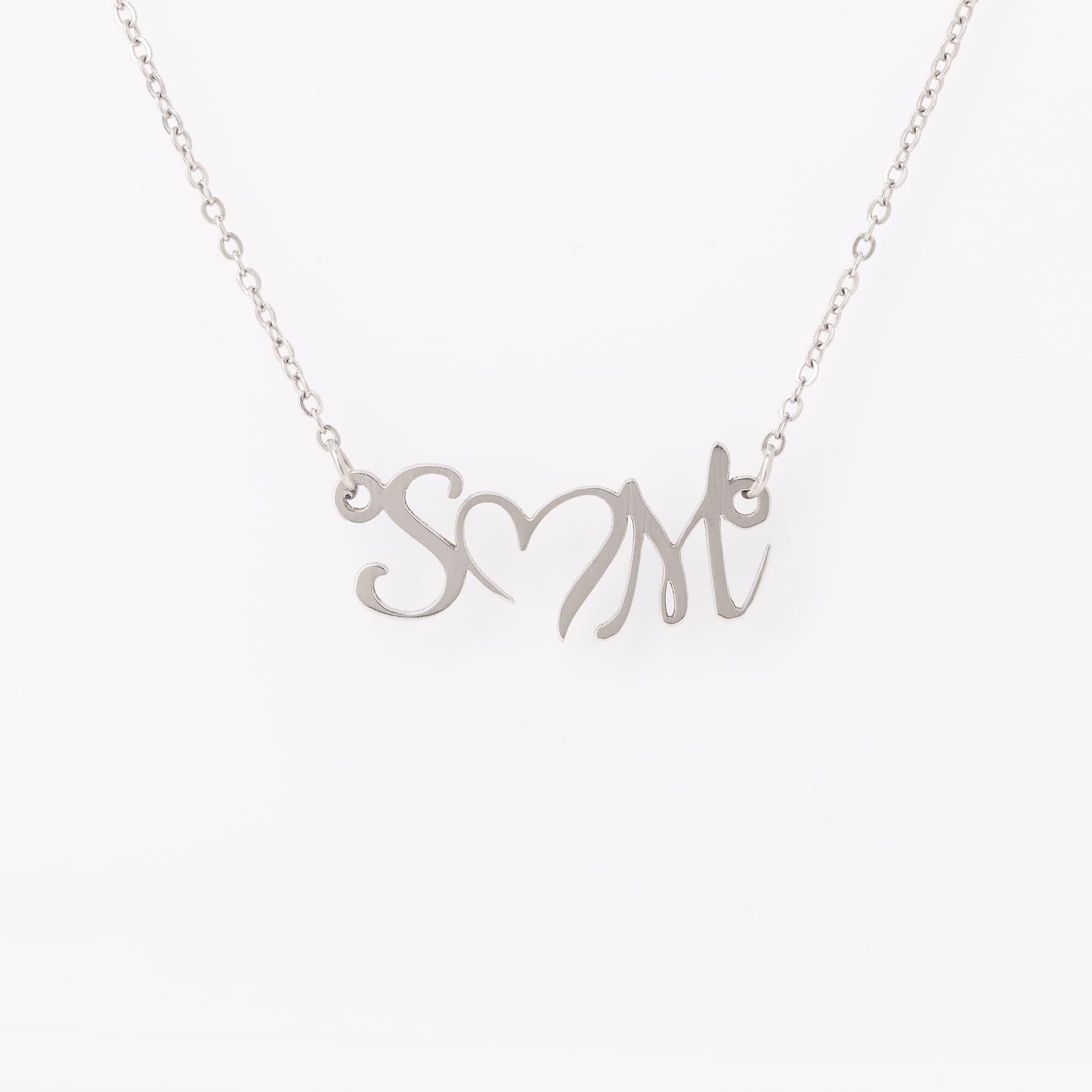 Double Initial Heart Necklace Gift for Wife, Mom, Sister Cute