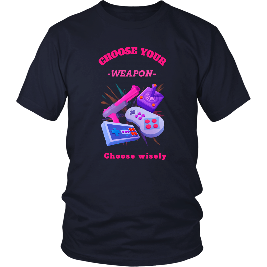 Choose Your Weapon Gamer T-Shirt Vintage Game Shirt for Him Gift For Boyfriend Gamers
