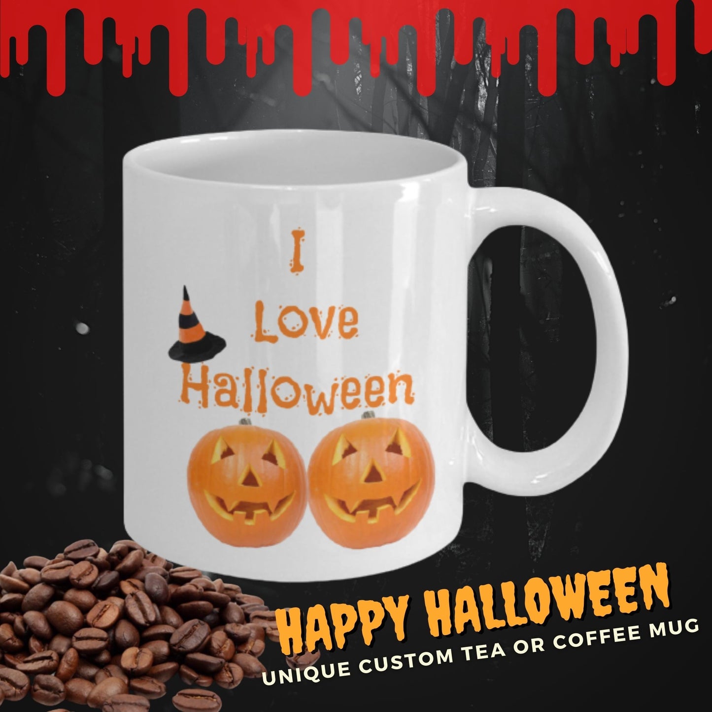 I Love Halloween Novelty Coffee Mug For Women Men Friends Funny Mugs With Sayings Halloween
