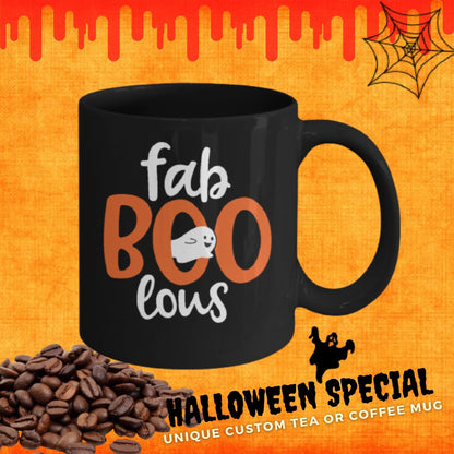 Halloween Black Coffee Mug FabBoolous Funny Ghost Mug