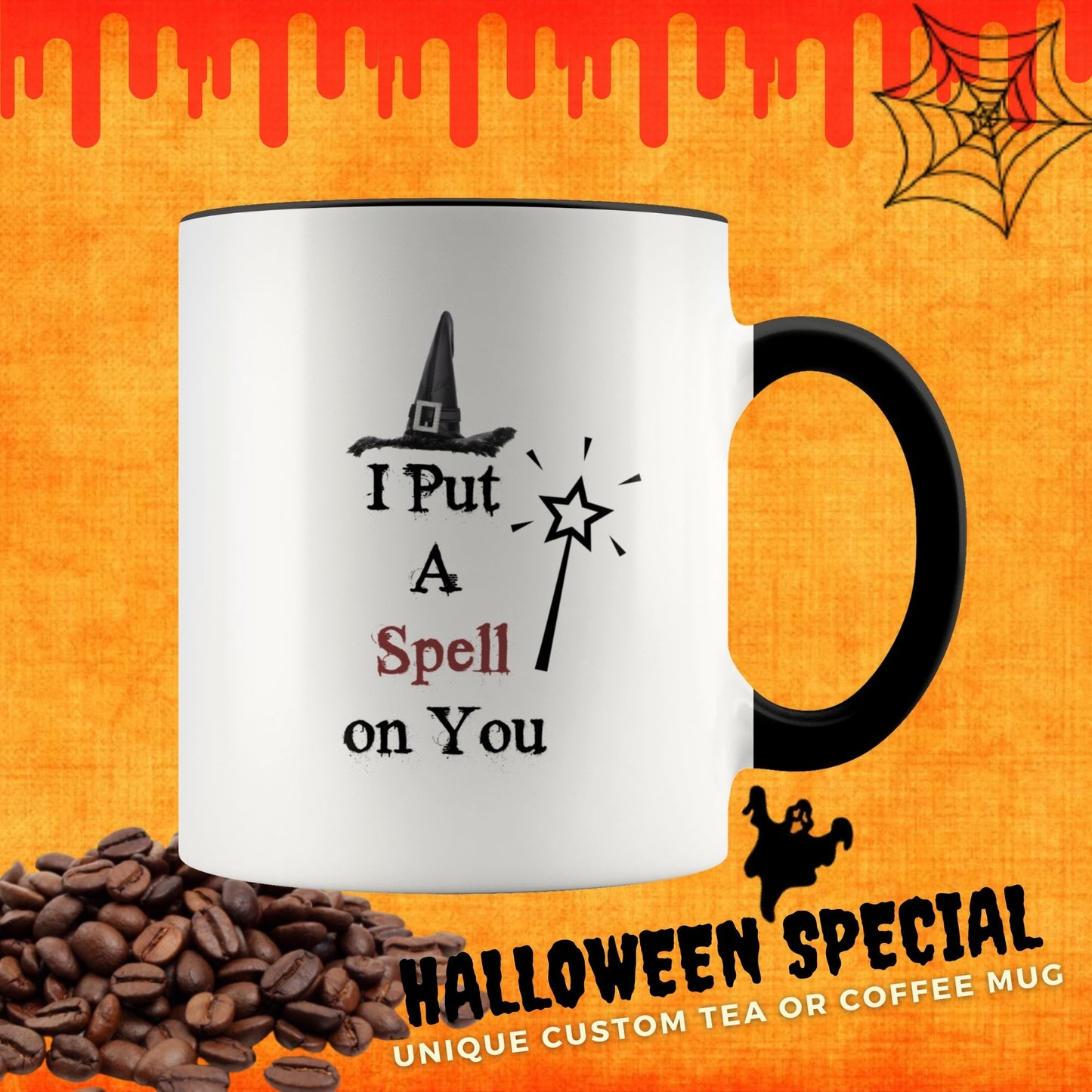 Halloween Coffee Mug Witch Fall Holiday Decor Funny Gift for Women Men Gothic Custom Mug