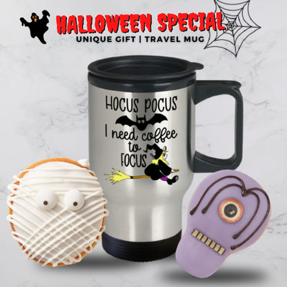 Halloween Travel Coffee Mug -Hocus Pocus- Witch-Fall Home Decor-Funny Women