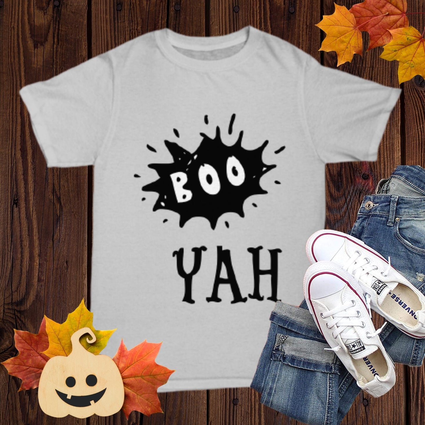 Halloween Funny T-shirt Costume Unisex Gothic shirt with sayings Boo Yah!
