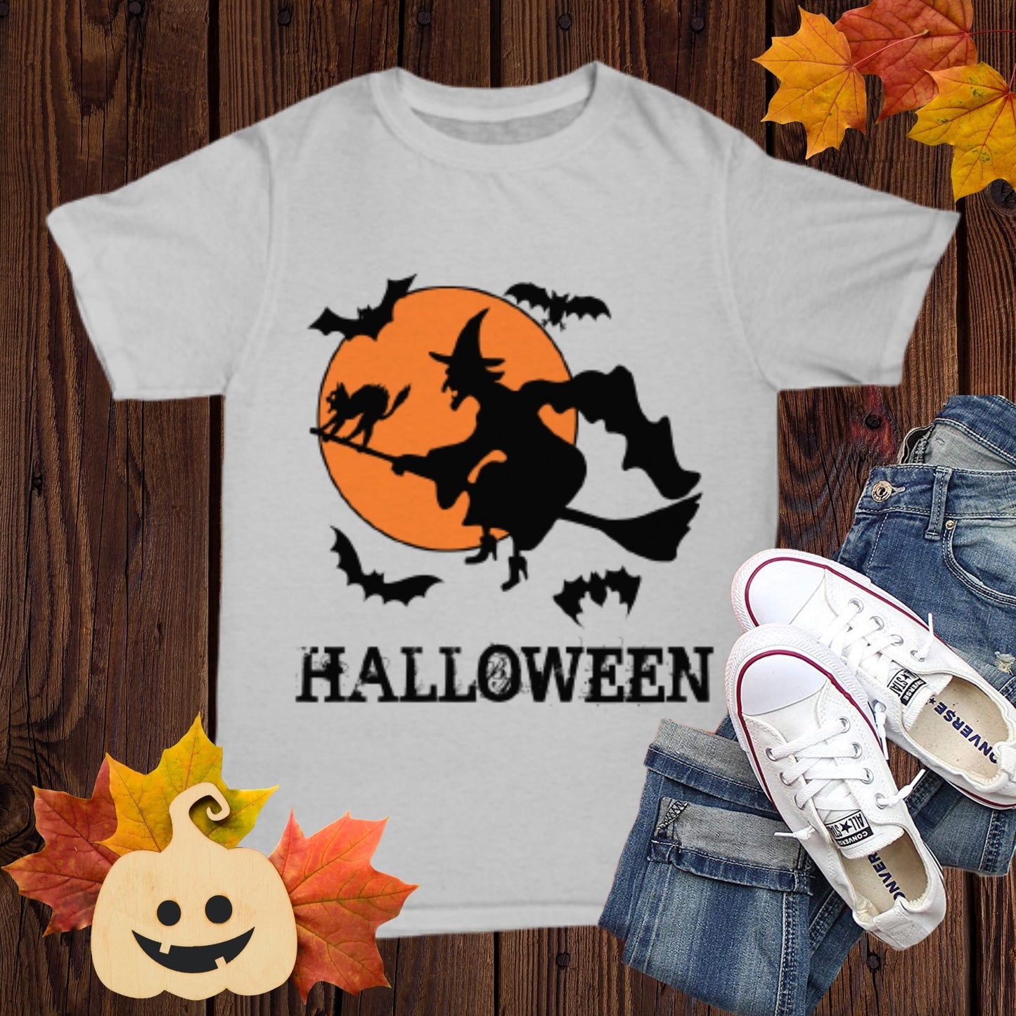 Halloween Novelty T-Shirt Flying Witch Halloween Gifts For Women Friends Unisex