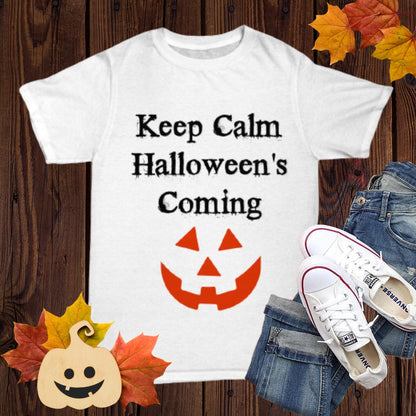 Halloween T-Shirts Keep Calm Halloween's Coming Holiday Gifts For Friends Custom Cotton Shirts