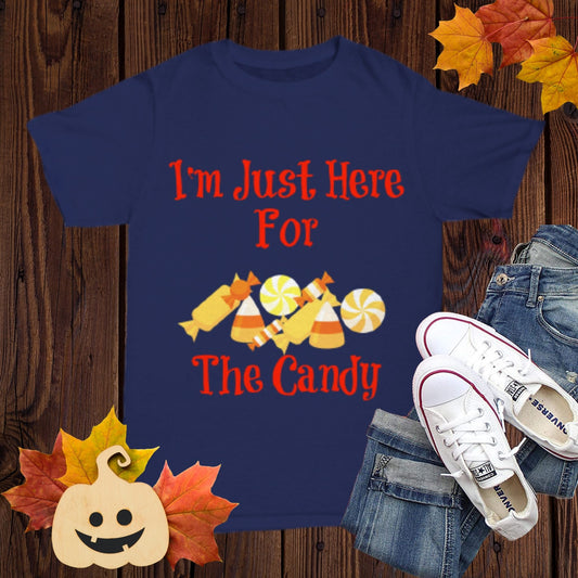 I'm Just Here For The Candy Novelty Halloween T-Shirt Halloween Gifts